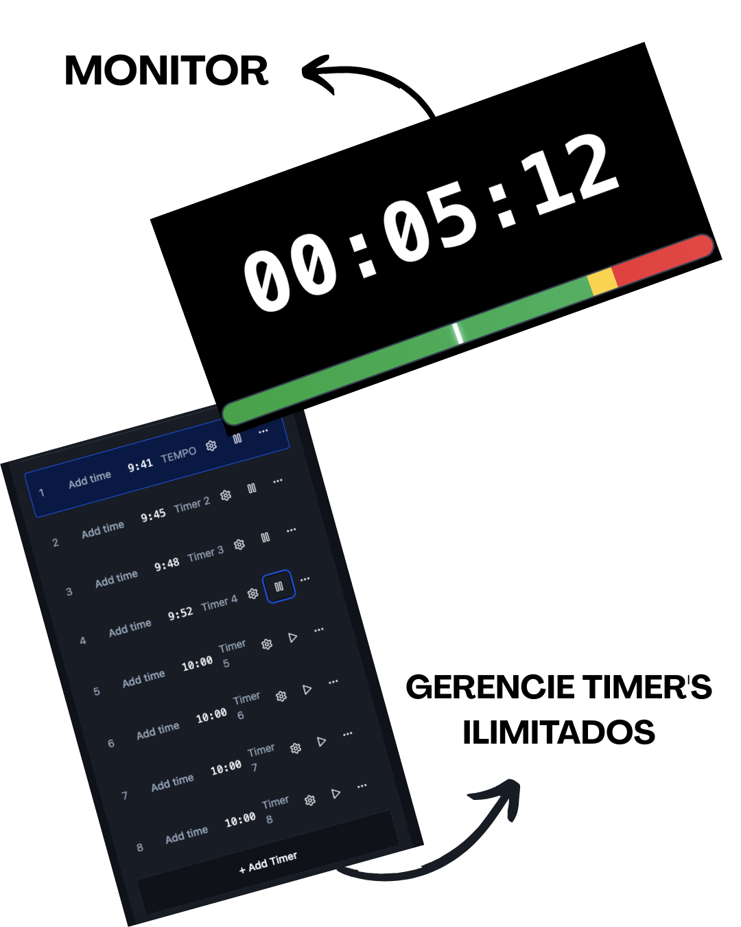 Illustration of a full-screen timer